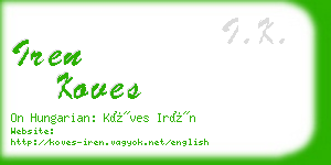 iren koves business card